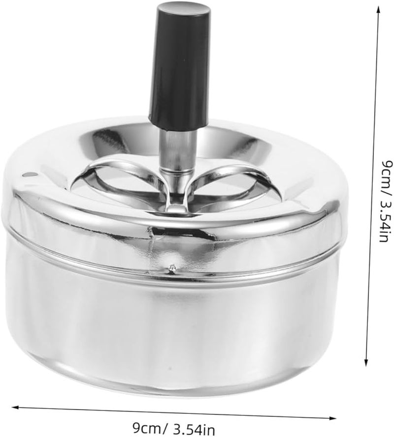 Windproof Smokeless Metal Ashtray Covered Design Indoor Outdoor Use - Image 2
